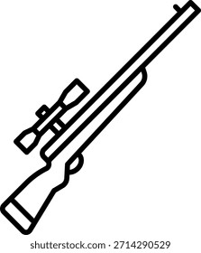 Rifle with Scope Icon Vector Illustration