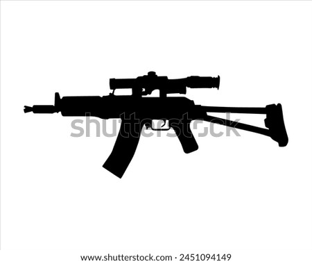 Rifle with scope silhouette vector on white background