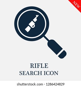 Rifle search icon. Editable Rifle search icon for web or mobile.