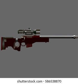 Rifle shooting on a gray background. Vector illustration