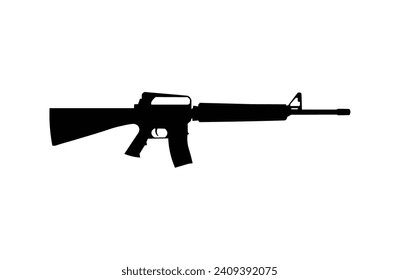 rifle silhouette black high vector