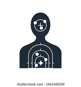 Rifle target like a man. Vector illustration on white background.