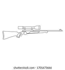 fusil con visión telescópica, vector sobre fondo blanco