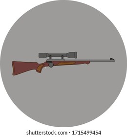 fusil con visión telescópica, vector sobre fondo blanco