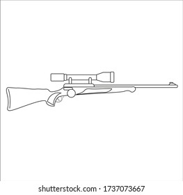 rifle with telescopic sight, vector on white background