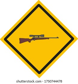 rifle with telescopic sight, vector on white background