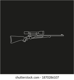 rifle with telescopic sight, vector on white background