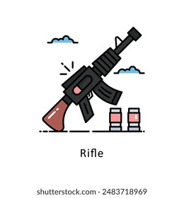 Rifle vector   Filled outline Design illustration. Symbol on White background EPS 10 File