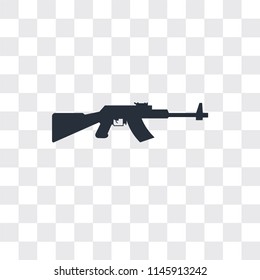Rifle vector icon isolated on transparent background, Rifle logo concept