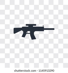 Rifle vector icon isolated on transparent background, Rifle logo concept