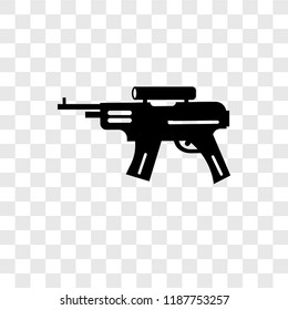 Rifle vector icon isolated on transparent background, Rifle transparency logo concept