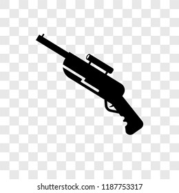 Rifle vector icon isolated on transparent background, Rifle transparency logo concept