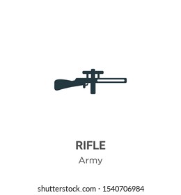 Rifle vector icon on white background. Flat vector rifle icon symbol sign from modern army collection for mobile concept and web apps design.