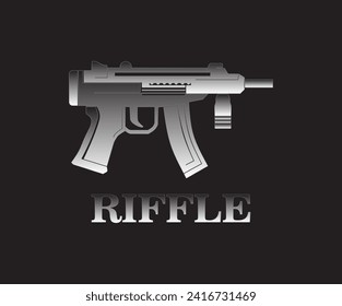 Rifle vector icon, terrorist weapon
