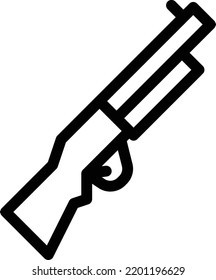 ilustración del vector de rifle en un fondo transparente.Símbolos de calidad premium.Vector de línea delgada   para el diseño gráfico y de concepto.