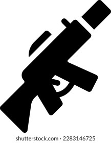  ilustración de vector de rifle en un fondo transparente.Símbolos de calidad premium.Iconos vectoriales de glifos para diseño de concepto y gráfico.