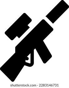 ilustración de vector de rifle en un fondo transparente.Símbolos de calidad premium.Iconos vectoriales de glifos para diseño de concepto y gráfico.
