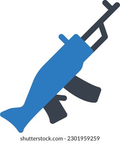 ilustración de vector de rifle en un fondo transparente.Símbolos de calidad premium.Iconos vectoriales de glifos para diseño de concepto y gráfico.