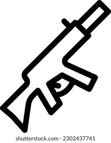 ilustración del vector de rifle en un fondo transparente. Símbolos de calidad superior. Iconos vectoriales de línea delgada para el diseño de conceptos y gráficos. 
