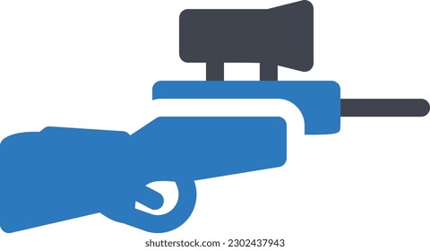 ilustración del vector de rifle en un fondo transparente. Símbolos de calidad superior. Iconos vectoriales de glifos para diseño de conceptos y gráficos. 
