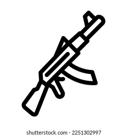 Rifle Vector Line Icon Design