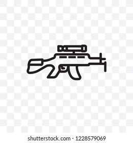 Rifle vector linear icon isolated on transparent background, Rifle transparency concept can be used for web and mobile