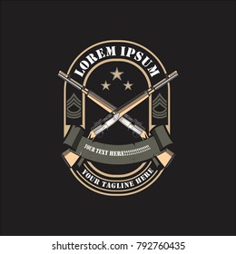 RIFLE VECTOR LOGO MILITARY THEME