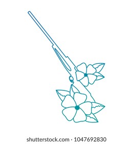 rifle of war with flowers