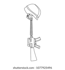 rifle war with helmet