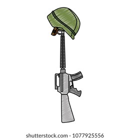 rifle war with helmet