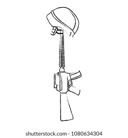 rifle war with helmet