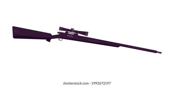 Rifle weapon flat icon on white background vector illustration