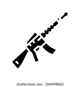 Waffe-Glyph-Symbol Vektorgrafik. Waffenzeichen. isoliertes Kontursymbol