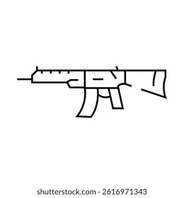 rifle weapon line icon vector. rifle weapon sign. isolated contour symbol black illustration