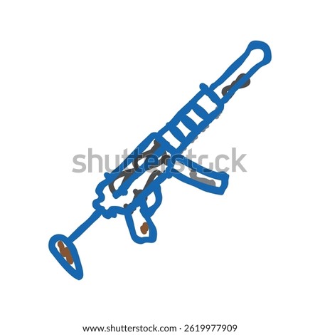 rifle weapon war doodle icon sketch vector. rifle weapon war sign. isolated symbol illustration