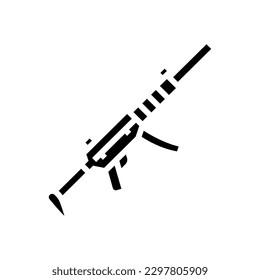 vector de icono de glifos de guerra con arma de rifle. signo de guerra de armas de rifle. ilustración de símbolo aislado