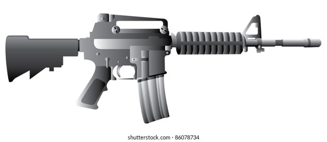 Rifle in a white background