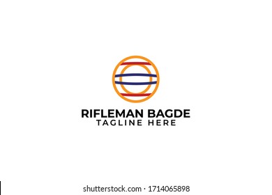 rifleman badge logo vector concept with simple, unique, elegant styles on white background