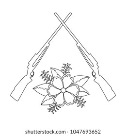 rifles crossed with flowers