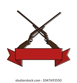 rifles crossed isolated icon