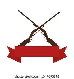 rifles crossed isolated icon