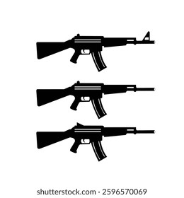 Rifles silhuetee vector illustration,Isolated on White Background