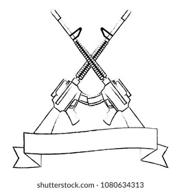 rifles war weapons crossed