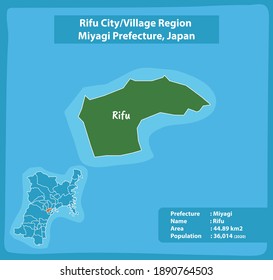 Rifu City or Village Region Miyagi Prefecture Map Japan