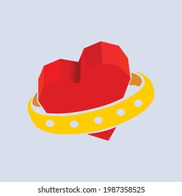 Rig and heart symbol suitable for charity concept, family concept, health care concept, relationship concept