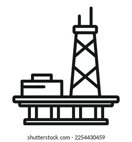 Rig icon outline vector. Sea oil. Gas platform