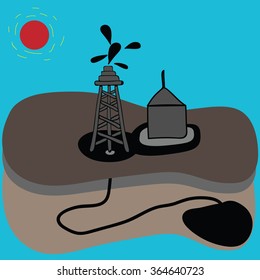 rig oil drilling platform vector illustration