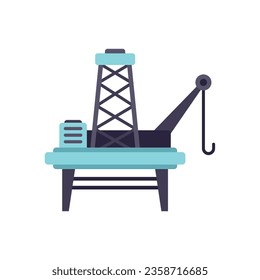 Rig platform icon flat vector. Sea oil. Water energy isolated