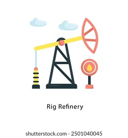 Rig Refinery Vector Flat Icon Design illustration Symbol on White background EPS 10 File