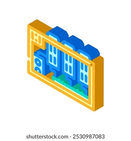 rig setup cryptocurrency mining isometric icon vector. rig setup cryptocurrency mining sign. isolated symbol illustration